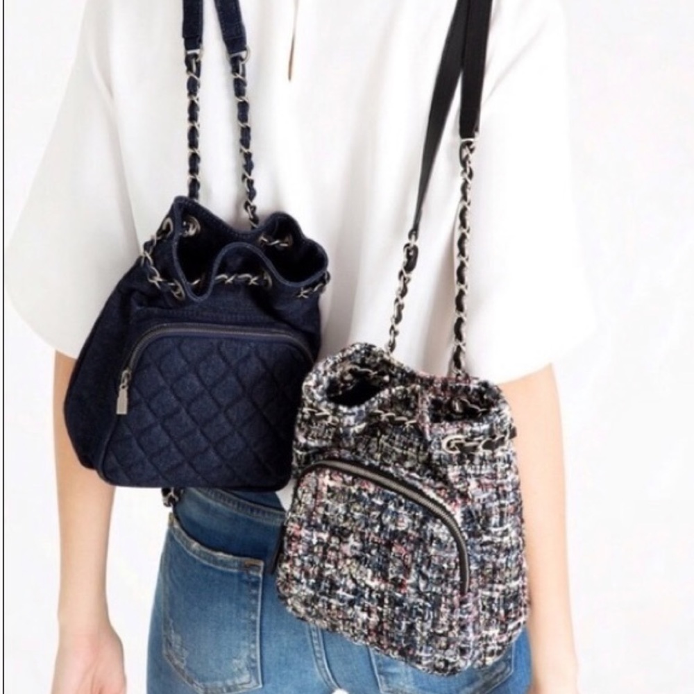 Zara Tweed Mini Backpack - Picture 4 of 5